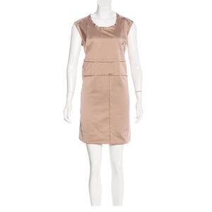 MARNI Blush Silk Dress with Frayed Edges - 40
